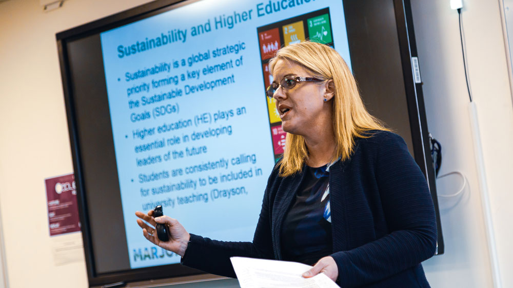 PhD supervisor gives a talk about Sustainability