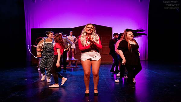 Musical theatre students performing Legally Blonde
