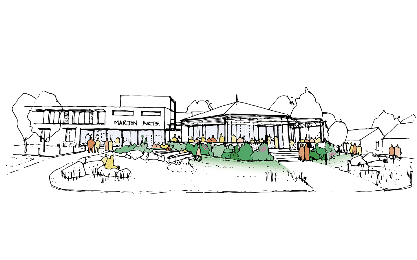 Illustration of Marjon Arts Centre from the campus development plan