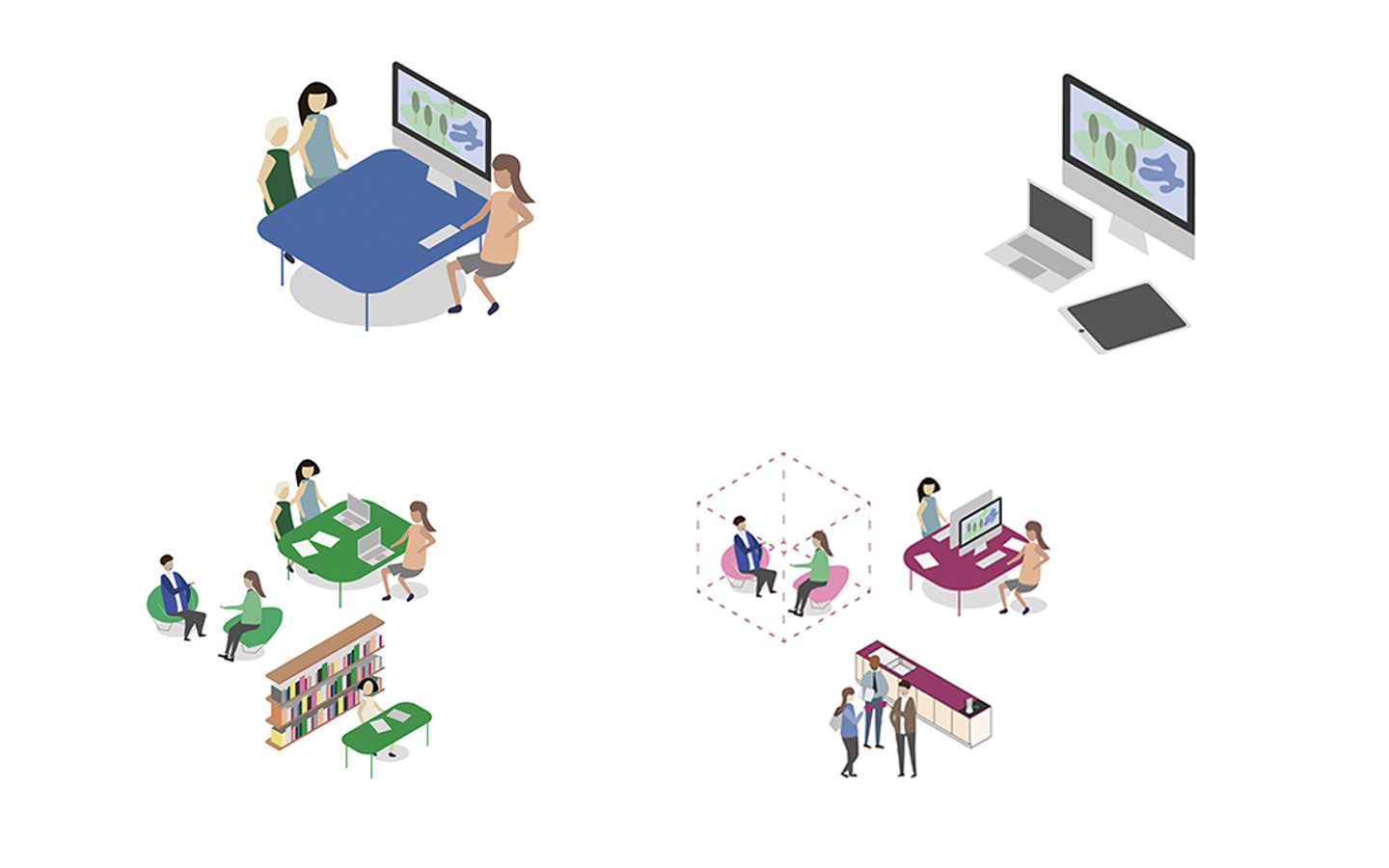 Illustration of workspaces from the campus development plan