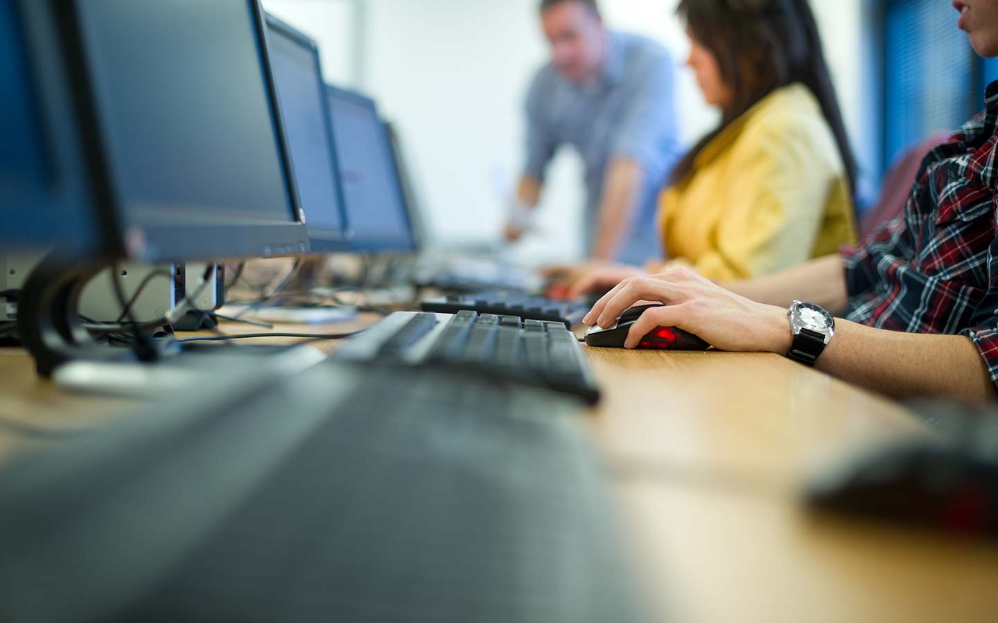 Students on computers