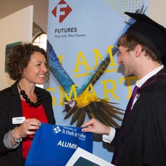 Careers advisor in discussion with student