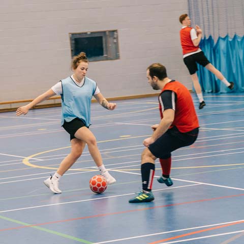 Sport Development students playing football