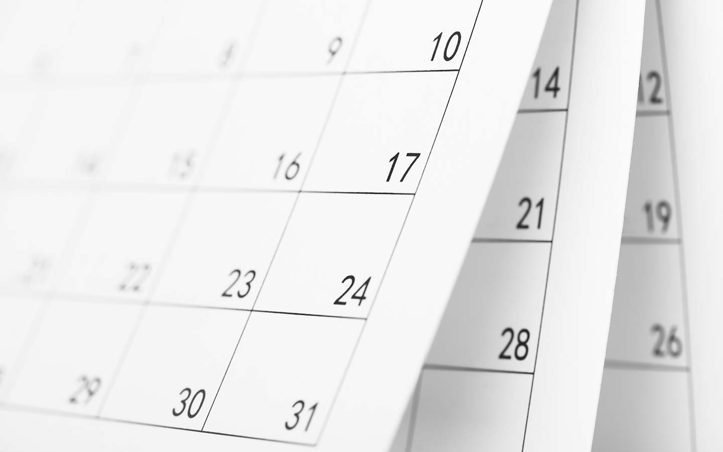 Dates on a calendar