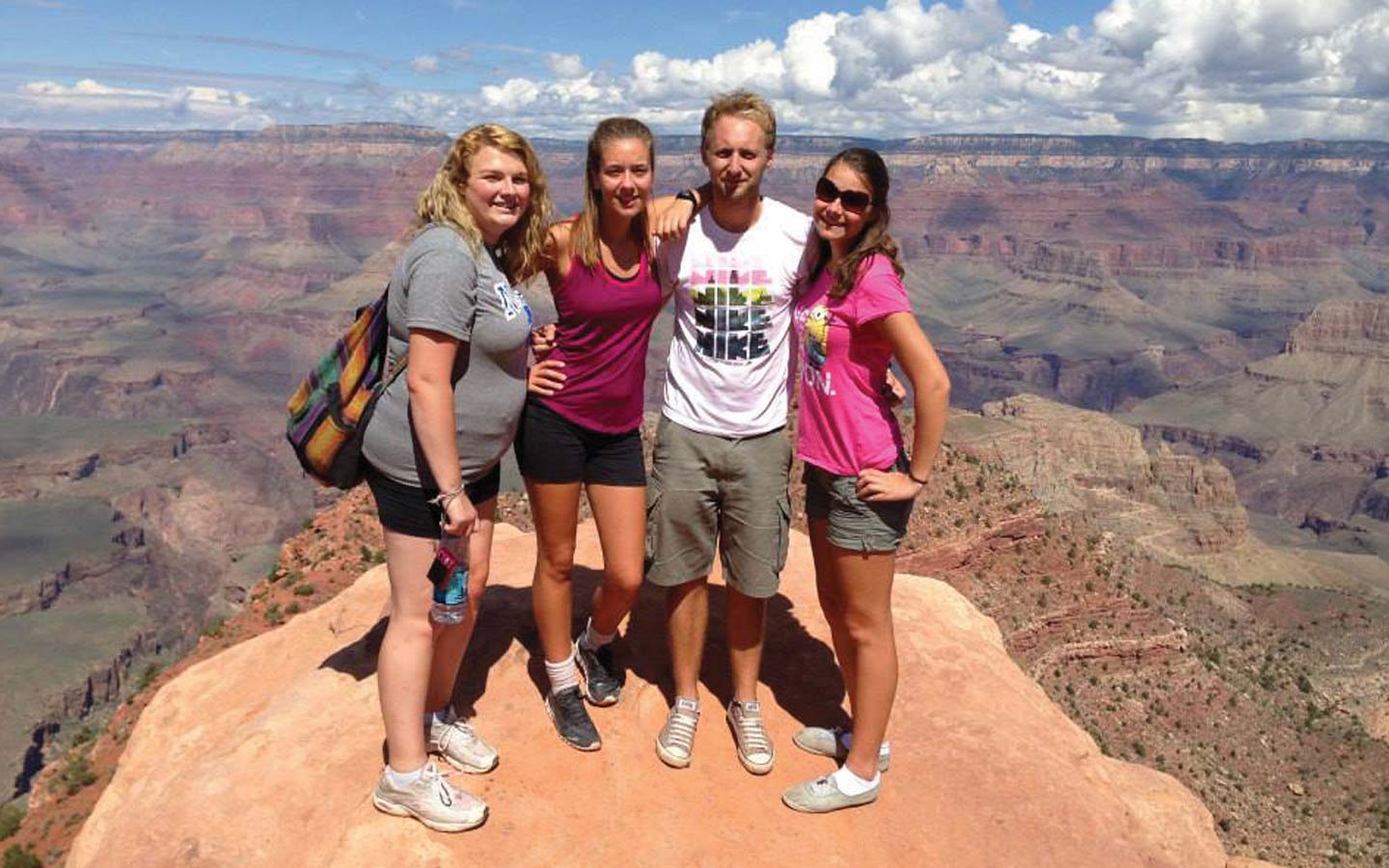 Students in the desert in America