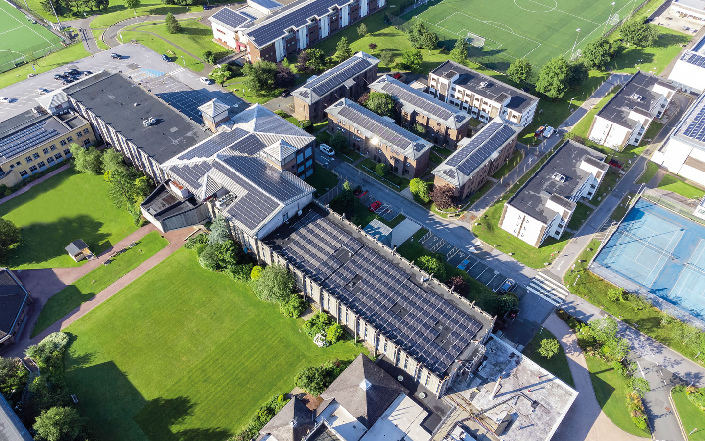 View of Marjon campus from the air