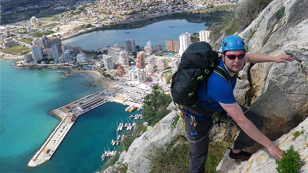 Outdoor Adventure student rock climbing