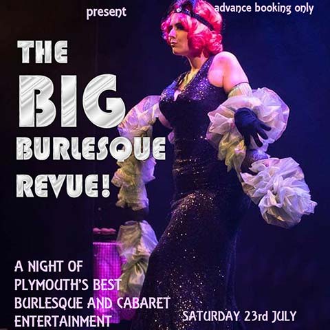the big burlesque revue poster - female performer on stage