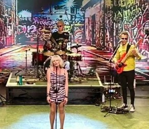 Totally Blondie performing on stage