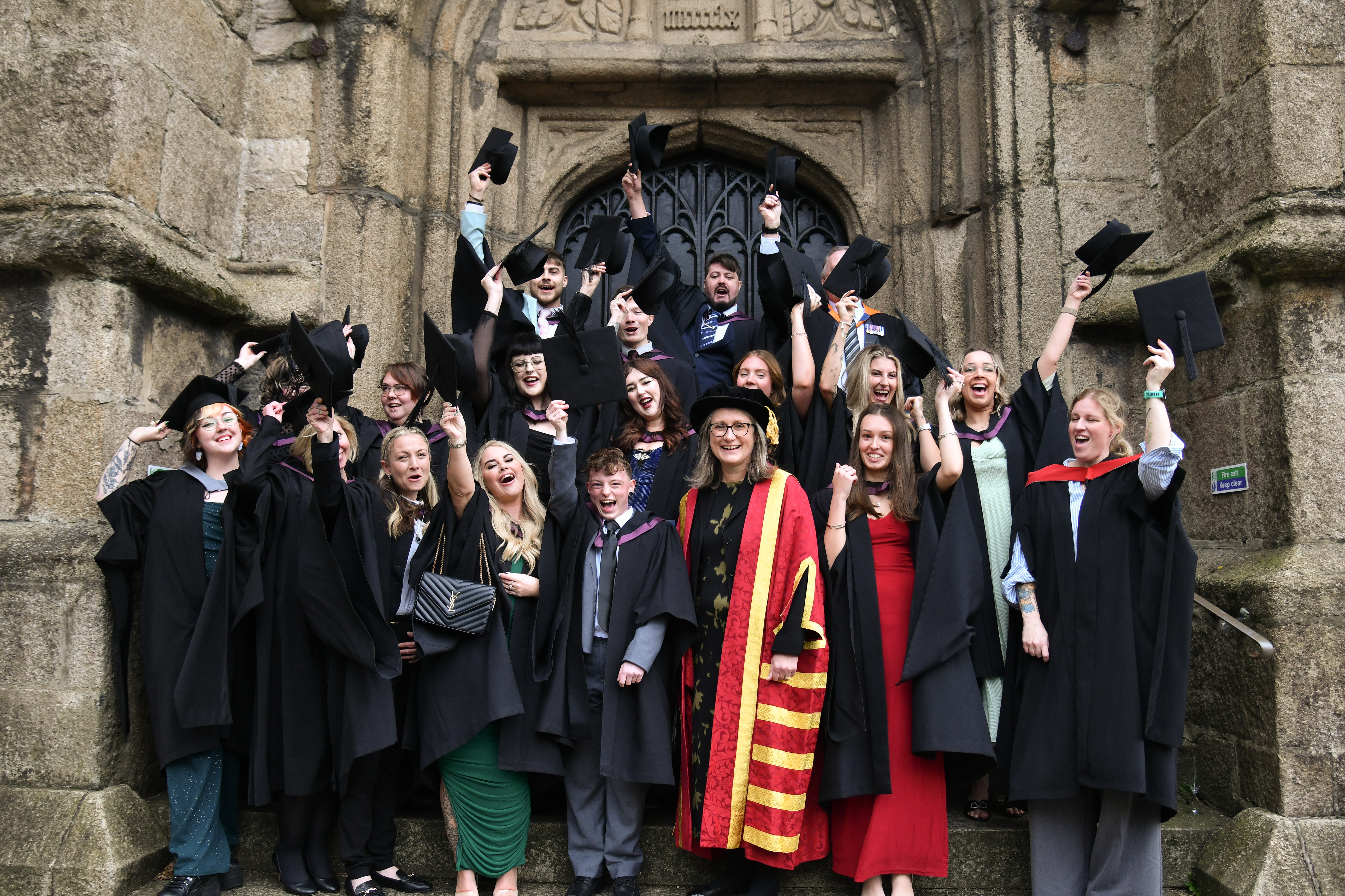 Group of Marjon Students celebrating with the VC.