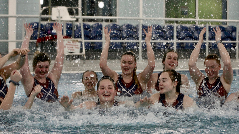 Swimmers splash about in the pool at the Sports Centre