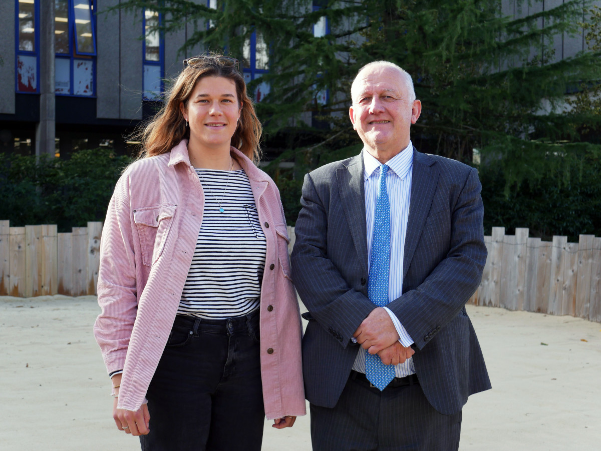 BUCS Champion Emily and Vice-Chancellor Rob Warner