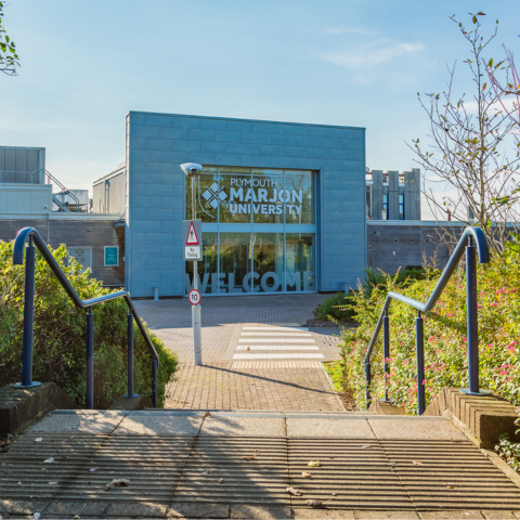 The main entrance to Plymouth Marjon University