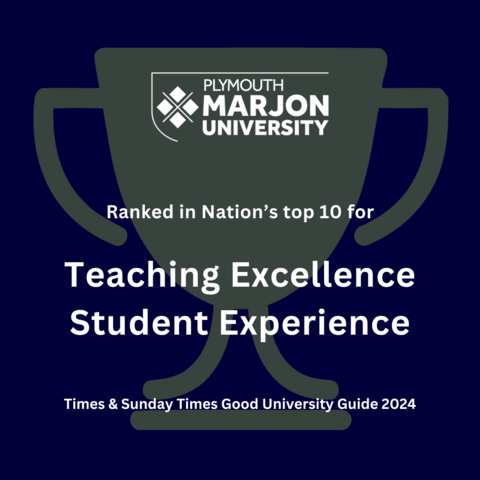 Marjon is in the nation's top 10 for Teaching Excellence and Student Experience in the Times and Sunday Times Good University Guide 2024
