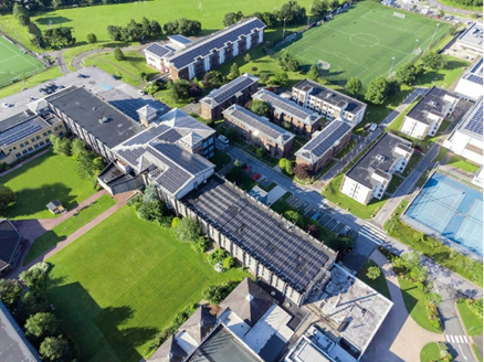 A view of Marjon's campus from the sky