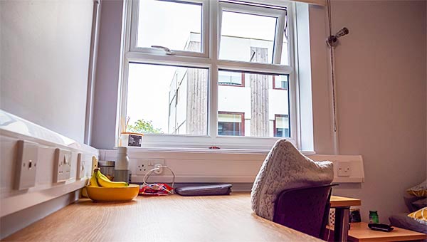 Large study desk with office chair