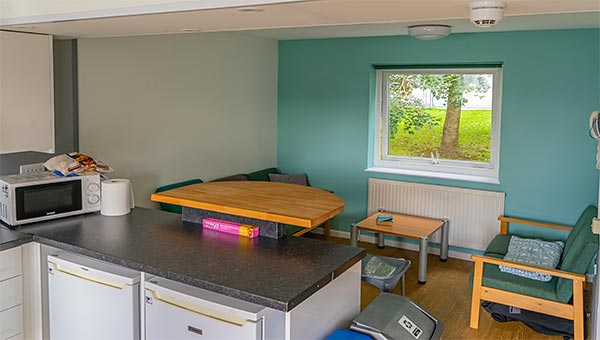 Dining and lounge area in a village house