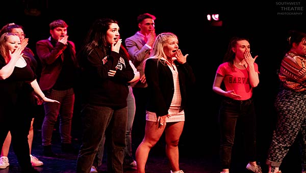 Musical theatre students performing Legally Blonde