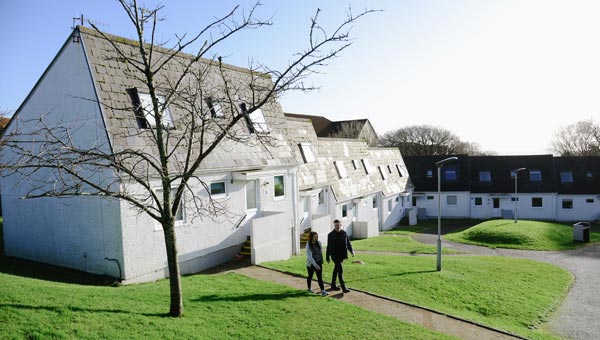 A row of houses in the student village