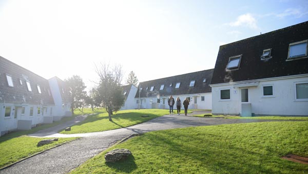 Paths and green space at the centre of the student village