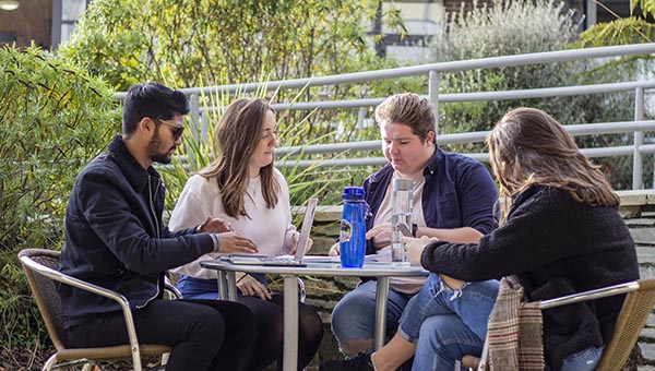 Outside seating at the Hub restaurant