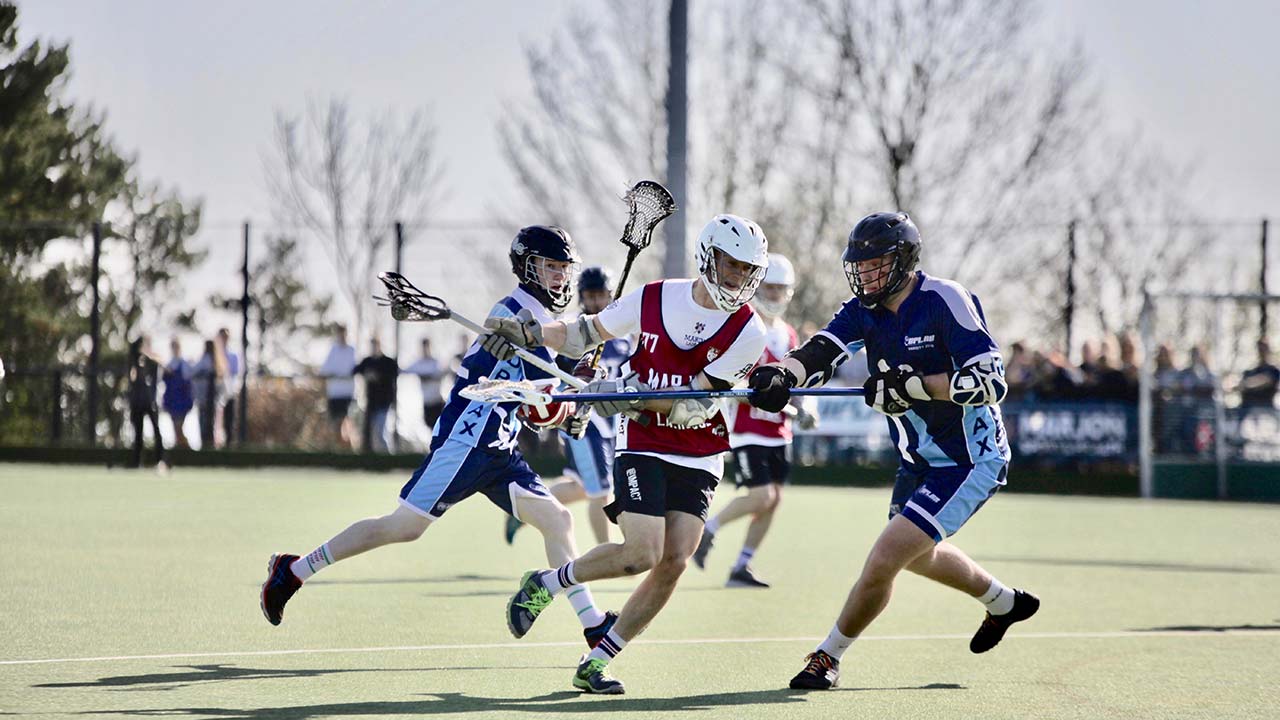 Students playing LAX