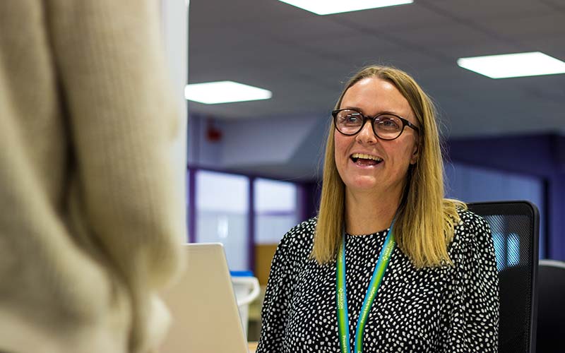 A member of staff at Marjon University