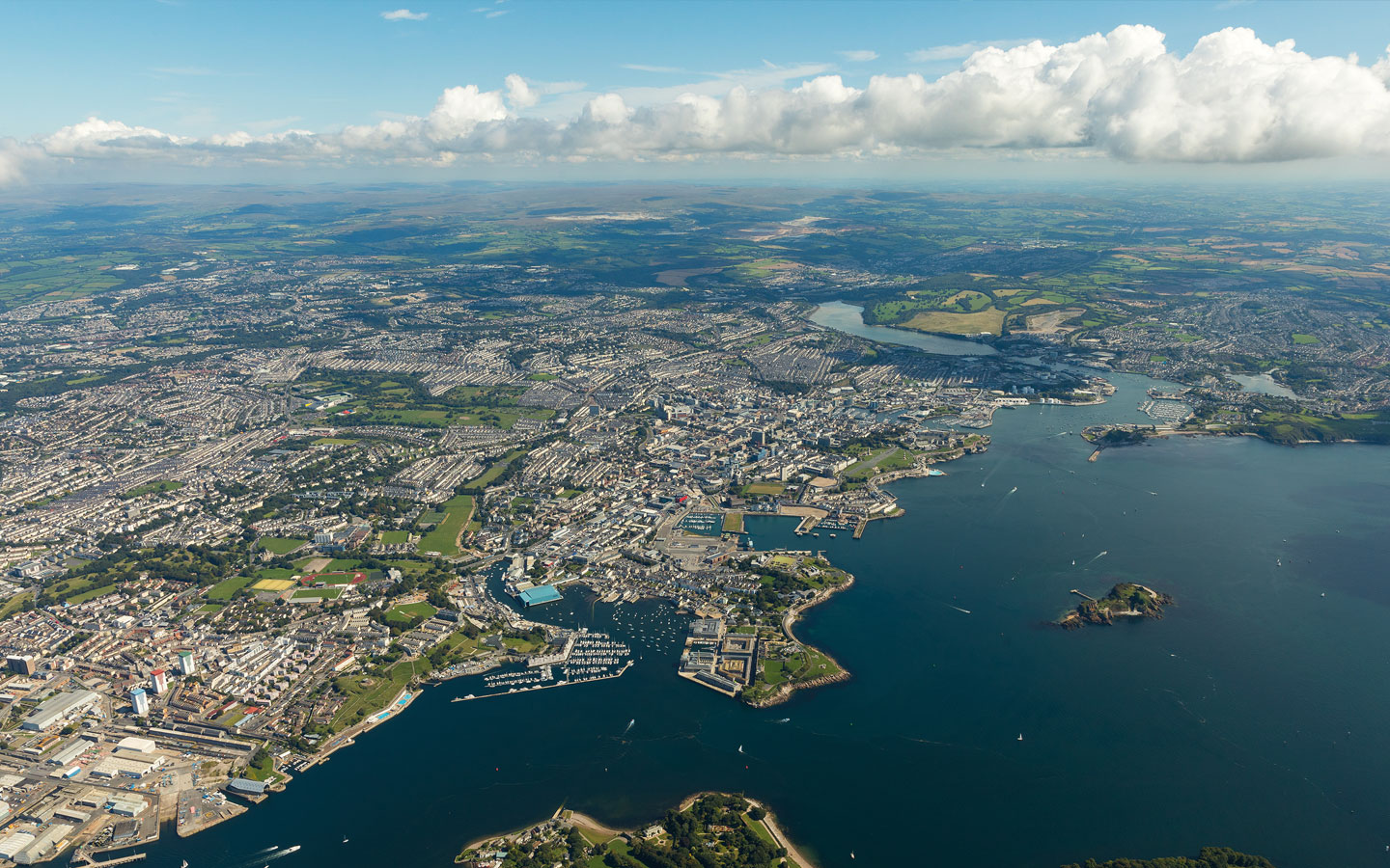 Aerial view of Plymouth City