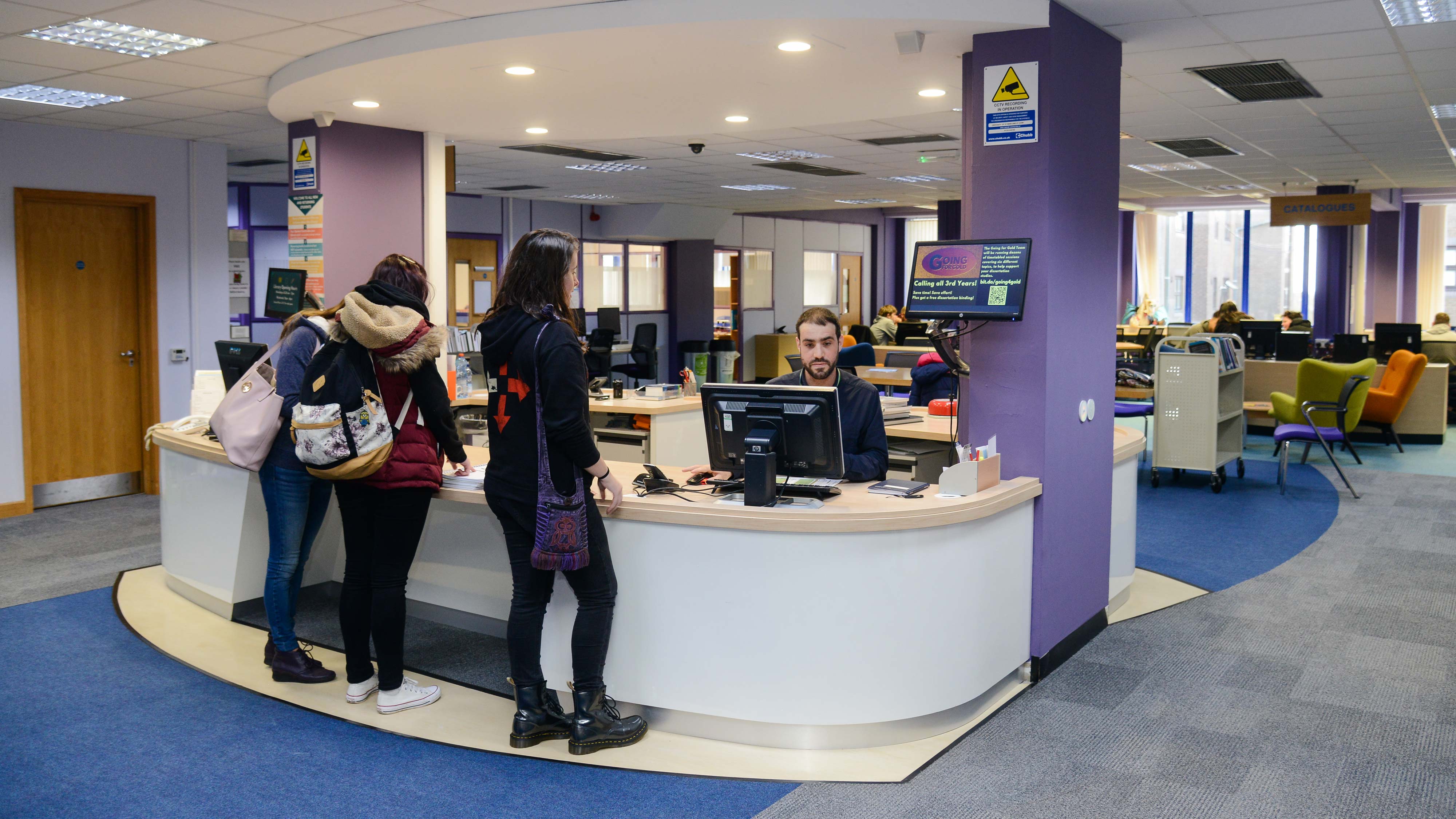 Main desk at the library