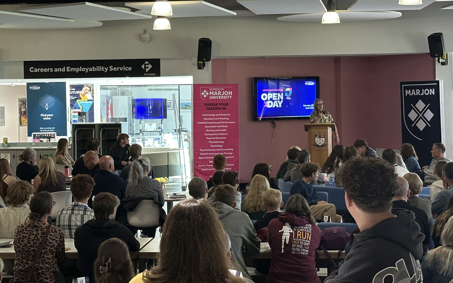 Our VC speaking to prospective students and parents at a recent Open Day