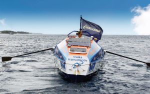Rowing boat on sea