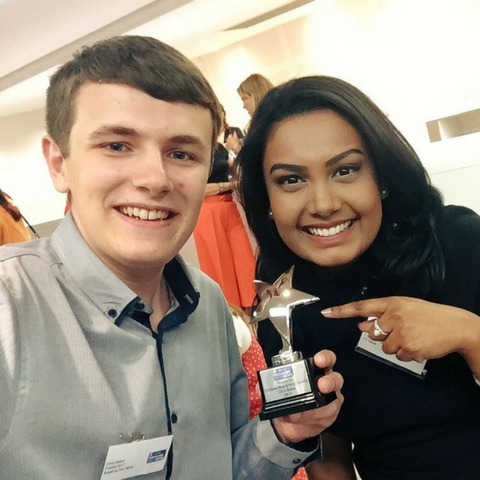 Chris Baker with mentor Ashna Hurynag, an ITV journalist class=