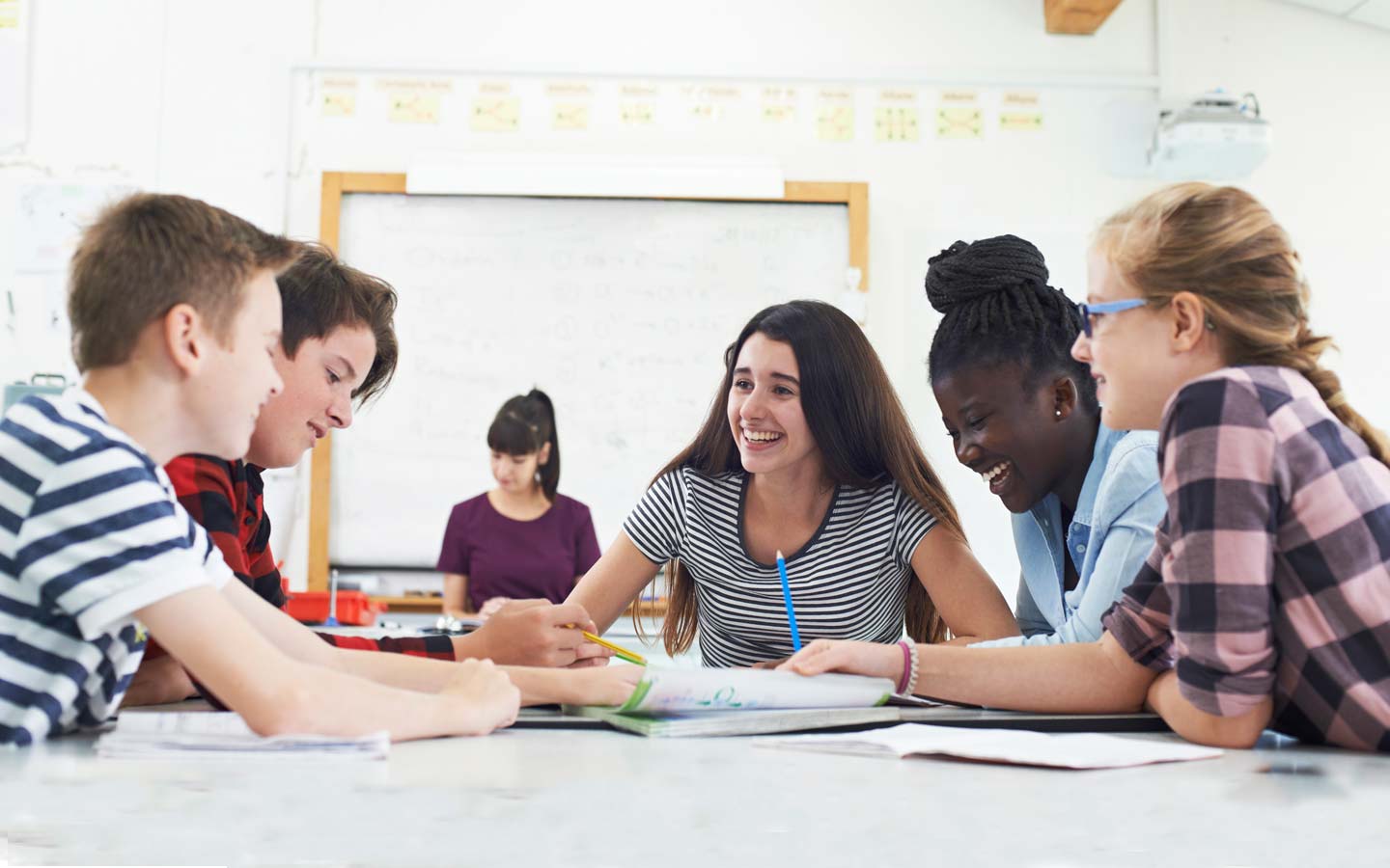 Post 16 students in a classroom